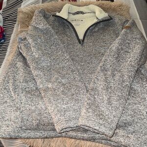 Orvis Heathered Gray Fleece Pullover